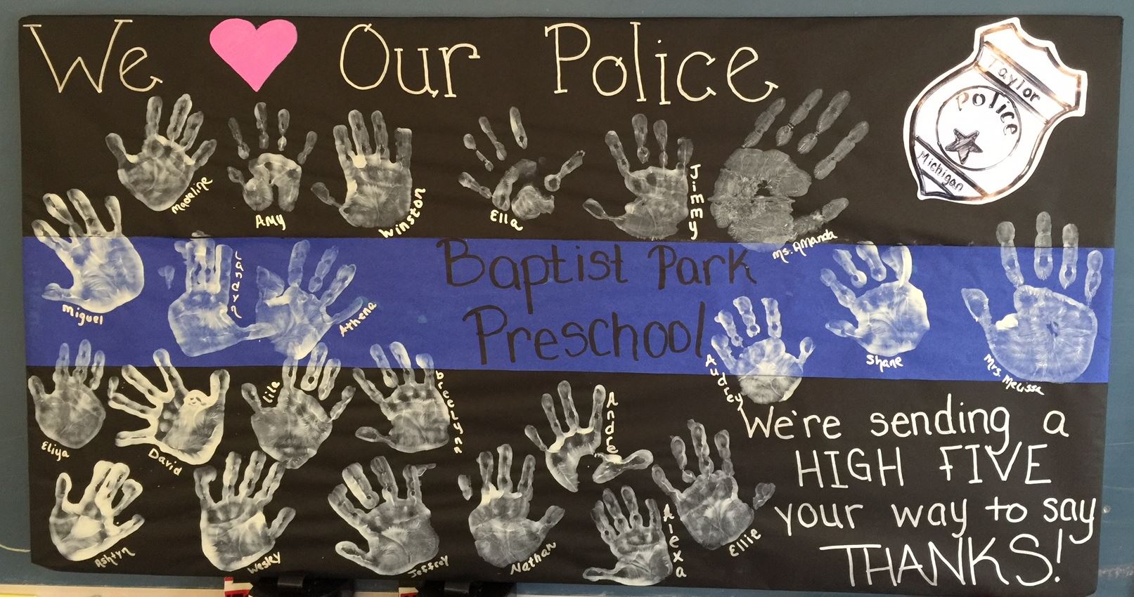 Baptist Park School Hand Print Collage