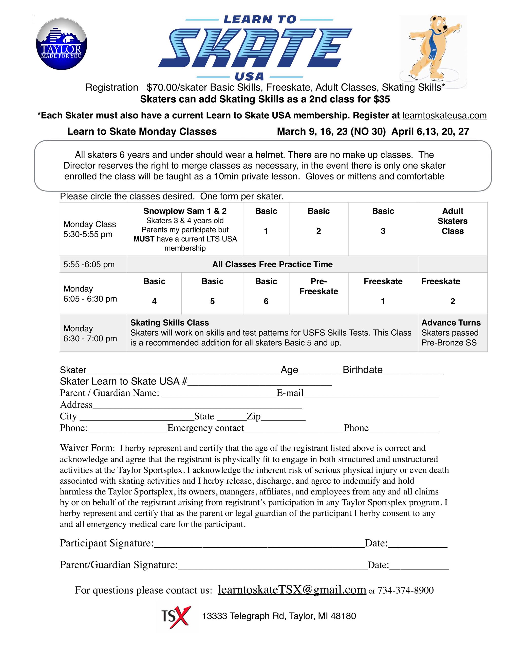LTS Monday registration TSX Winter 2 2026 